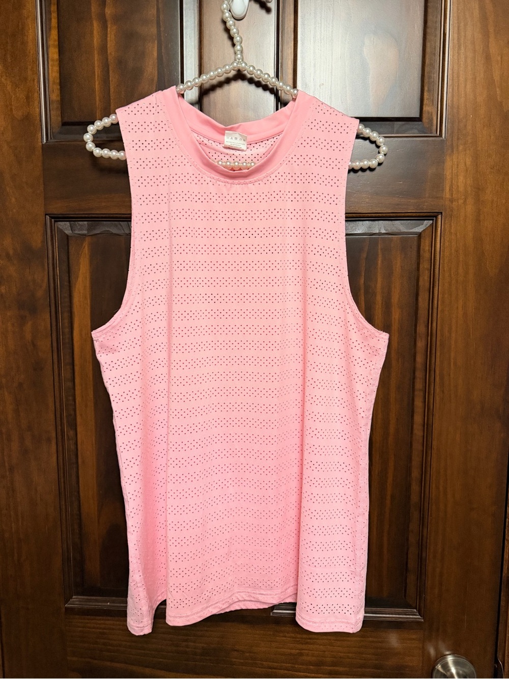 Zyia Active Perforated Tank Top in Light Pink